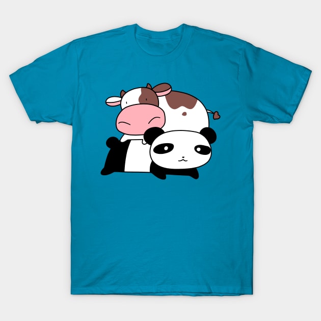 Little Cow and Panda T-Shirt by saradaboru